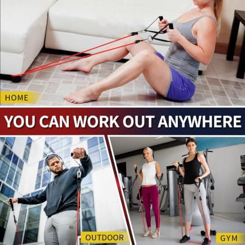 DSL Resistance Bands Set with Handles, 150lbs Exercise Bands for Home Gym — view 5