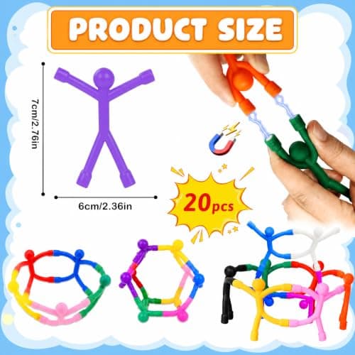 Magnetic Men Fidget Toys,Magnetic People Sensory Travel Toys for Kids (20) — view 3