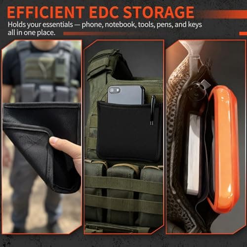 ProSSS Tactical Hook & Loop Admin Pouch Organizer, 15.5x15.5cm Neoprene Divider Sleeve with Dual Compartments, Soft Inner Layer for Phone & Notebook, Velcro Panel Accessory for Backpack or Chest Rig — view 5