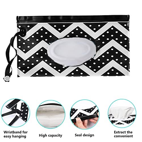 TravelWipe Dispensers - 2 Pcs Refillable Baby Wipe Bags, Portable Cases for Travel & Outdoors(Black/Blue) — view 4