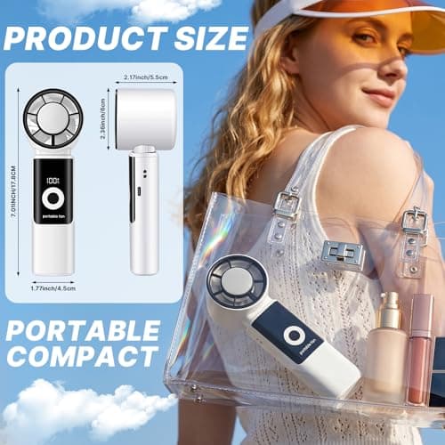 Portable Handheld Fan with Ice Cooler Pad, 5000mAh Rechargeable, 199 Speeds — view 2