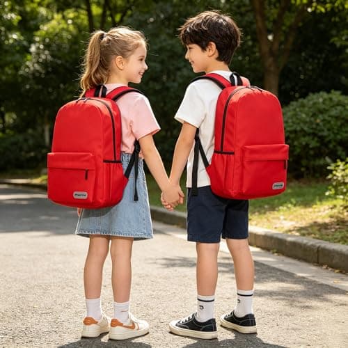 POWOFUN 15 inch Kids Elementary Backpack Lightweight Casual Travel — view 3