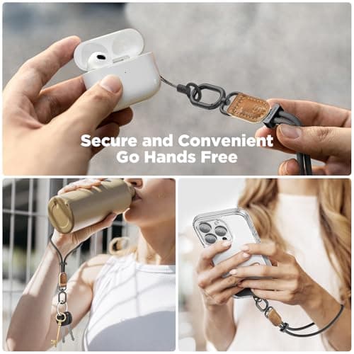 SURPHY Leather Strap for Phone, Adjustable Stylish Anti-Theft Wrist Lanyard — view 5