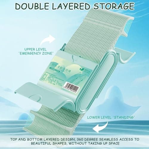 AYNKH 252 Disposable Compartmentalised Floss, Travel Pack, Mint Double, Flossing Stick, Multi-Functional Dental Cleaning Tools, Portable Floss, Oral Cleaning Stick, Flossing — view 4