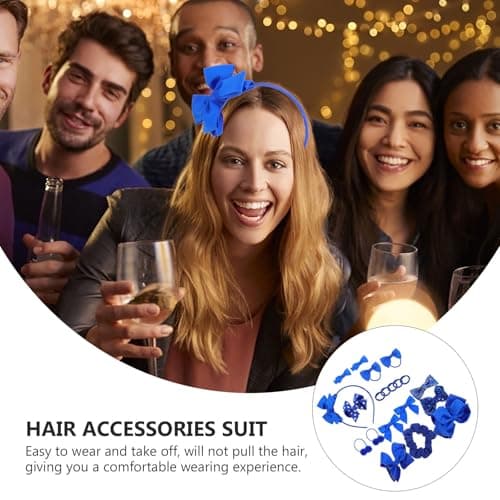 20pcs Blue Hair Clips Set, Comfortable Wear, School Style — view 3