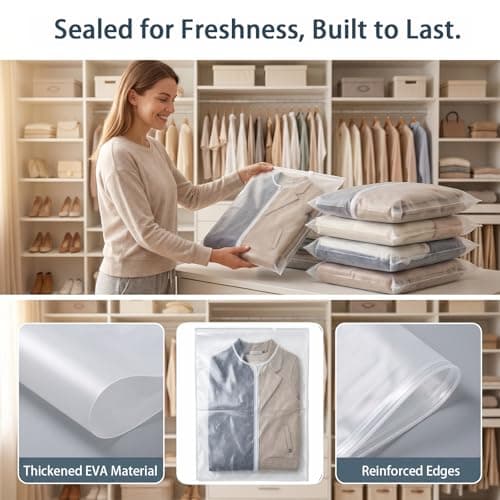 10Pcs Large Ziplock Bags, 40 X 30cm Travel Clothes Storage Bags Reusable Clear Storage Bag Zip Lock Seal Luggage Organiser Pouches for Clothes Shoe Supplies — view 4
