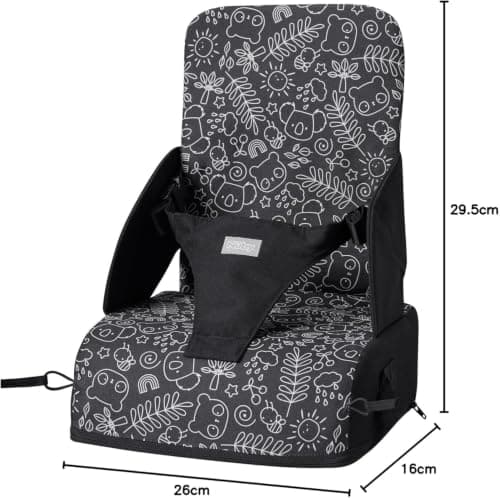 Nuby Compact Foldable Travel Booster Seat with Storage Pocket, 6M+, Panda — view 3