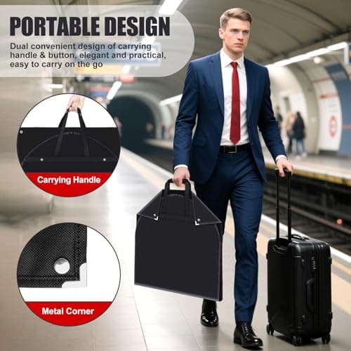46 Inch Suit Bags For Men, Breathable Garment Bags With Handles — view 4