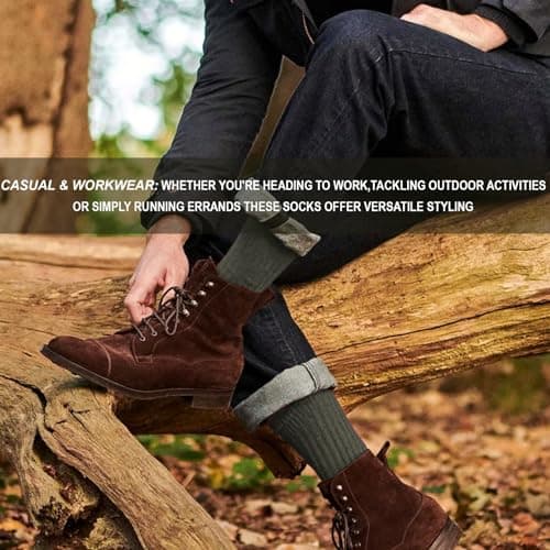 Molten Creek® Men Combat Green Socks, Military Boot Thermal Socks, Comfortable and Lightweight, Casual & Workwear, Outdoor Socks, Regular, Loose Top, Adults, Pack of 6 — view 5