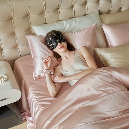 townssilk 100% Silk Sleep mask with Adjustable Strap,Comfortable and Super Soft Eye mask Ultimate Sleeping aid,blindford Golden Moon — view 2