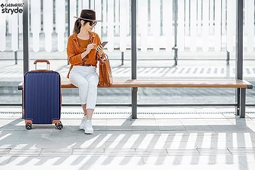 CALDARIUS Hardshell Luggage | Durable Suitcases | Lightweight & Secure with Combination Lock | Smooth 4 Dual Spinner Wheels | Ideal Travel Bag & Luggage Sets (Blue, Medium 24") — view 5