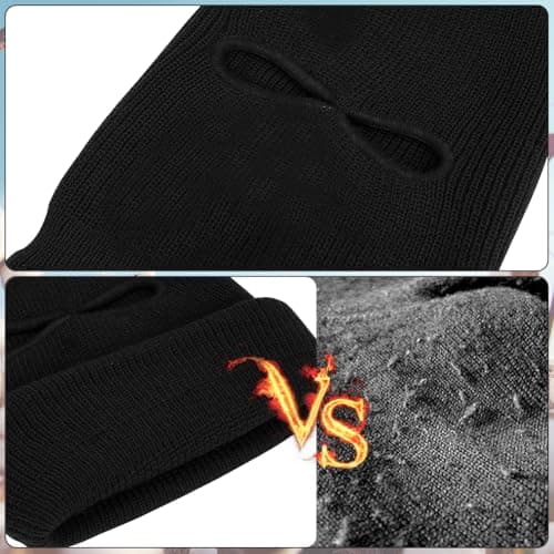 HAGOT 2 Hole Full Face Balaclava, Winter Knitted Balaclava, Ski Face Cover Unisex, Full Facecover for Outdoor Sports — view 5