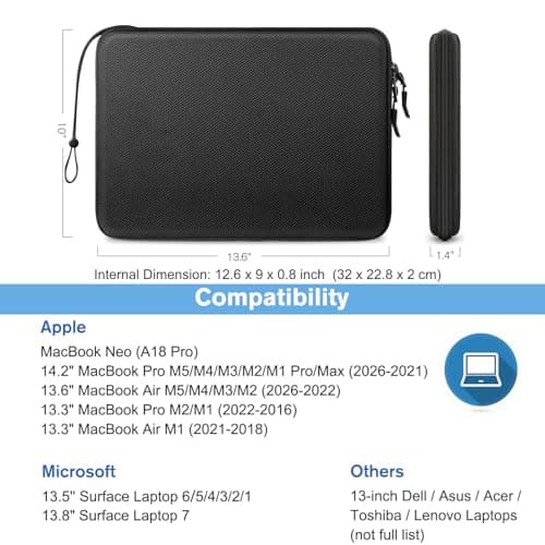 FINPAC Hard Laptop Sleeve for MacBook Neo 13 Inch/MacBook Air 13 Inch — view 2