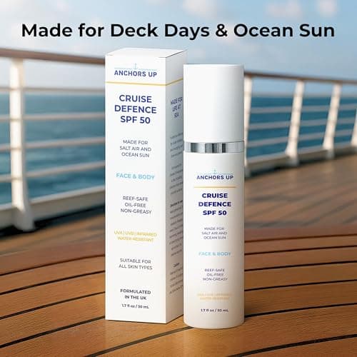 Cruise-Designed SPF 50 Sunscreen – Travel Size 50ml – Reef-Safe, Water & Wind Resistant Sun Cream – Fast-Absorbing, Non-Greasy – Made for Deck Days, Shore Excursions & Ocean Sun — view 2