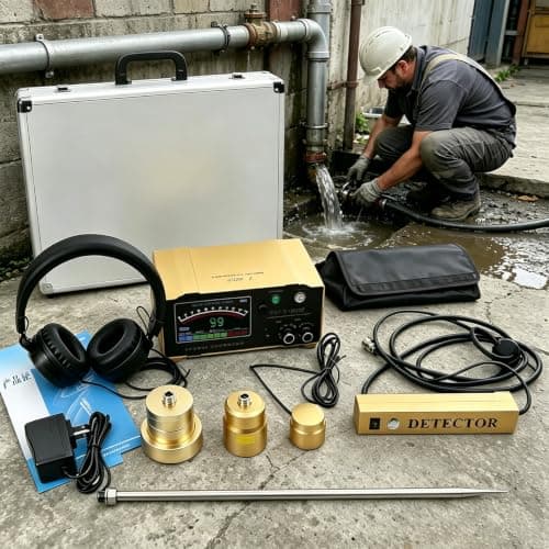 Water Leak Detector – High Sensitivity, 4 Adjustable Gears 200-3000Hz, Digital Display & Noise-Cancelling Headphone for Plumbing & Home Use