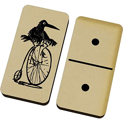 Azeeda 'Crow Riding Bike' Domino Set with Box (DM00020713)