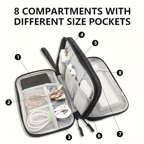 Bojiwavawd Charger Cable Organiser Bag, Cable Organiser Travel Essentials — view 3
