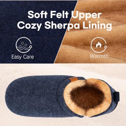 LongBay Men's Slippers Warm Memory Foam House Shoes Winter Gift Blue 6/7 UK — view 3