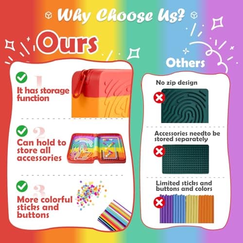 Sensory Activity Board, Silicone Fidget Toys with storage for ADHD & Autism — view 5
