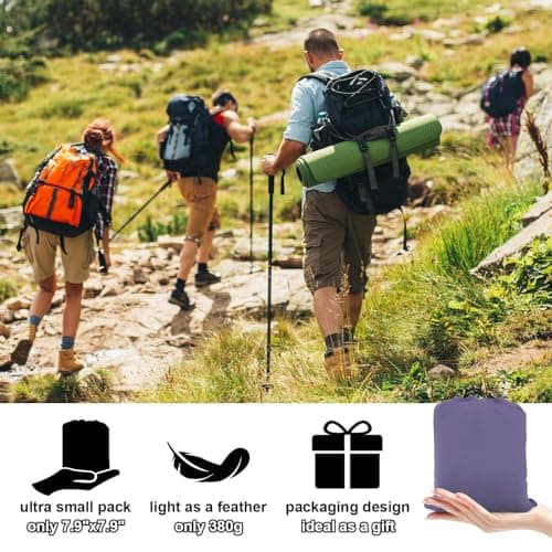 BREENHILL Sleeping Bag Liner, Camping Travel Sheet with Zip, Purple 80cm — view 4