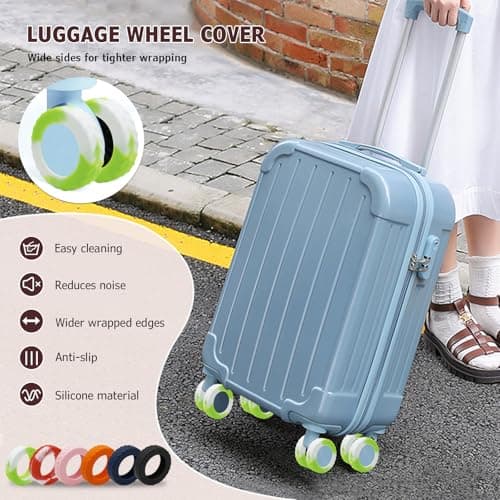 Luggage Wheel Covers Anti Dust & Scratch, For 2-2.4" Wheels, Gradient Green — view 3
