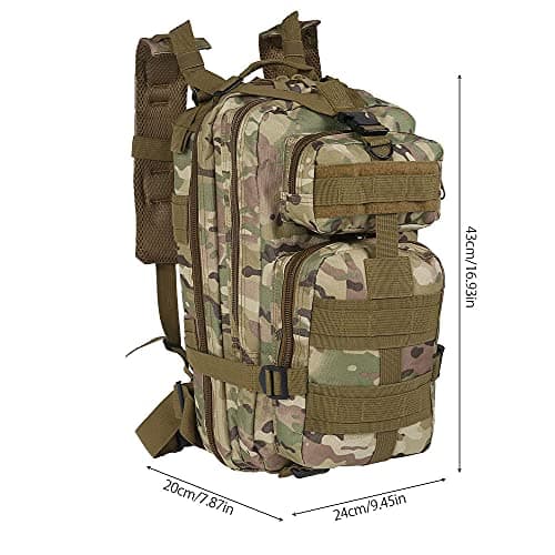 Tactical Backpack 30L Military Camping Backpack Oxford Clothe Rucksack Molle Shoulder Bag Sport Travel Backpack for Camping Climbing Cycling Hiking Mountaineering Hunting (Light Camouflage) — view 2