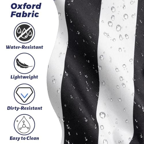 flintronic Extra Large Lightweight Beach Bag, Waterproof Beach Tote Bag with Zip, Foldable Shoulder Bag for Women, Reusable Shopping Bag, for Beach Travel Holiday Swimming Picnic,Black — view 5