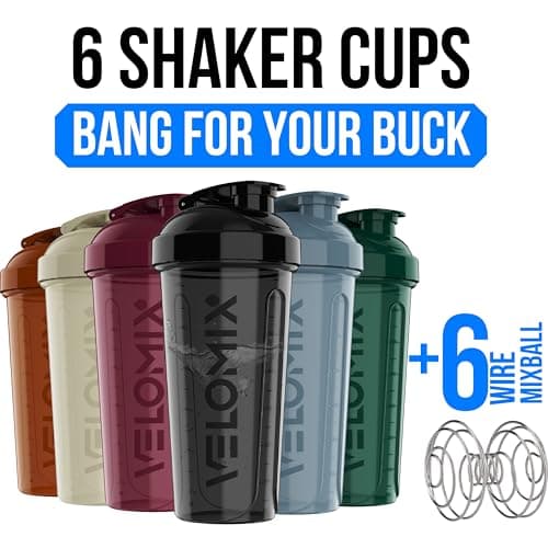 VELOMIX 6 Pack 828ml Protein Shaker Bottle, Earth Tones Collection — view 2
