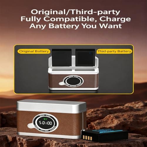 Wiffe Portable NPW126S Battery Chargers Case LCD Display, Khaki — view 5