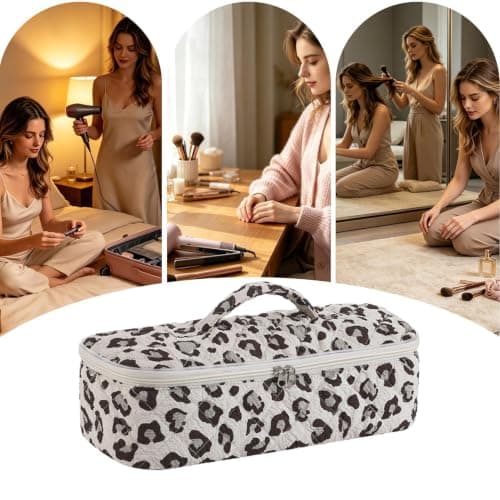 Hair Tool Bag Quilted Hair Dryer Flat Iron Travel Storage Pouch — view 5