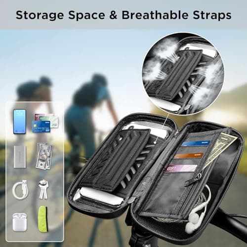 selling united Waterproof Bike Phone Mount, 360° Rotation Handlebar Holder with Rain Cover, Compatible with Smartphones up to 7 inches, Touchscreen Compatible — view 5