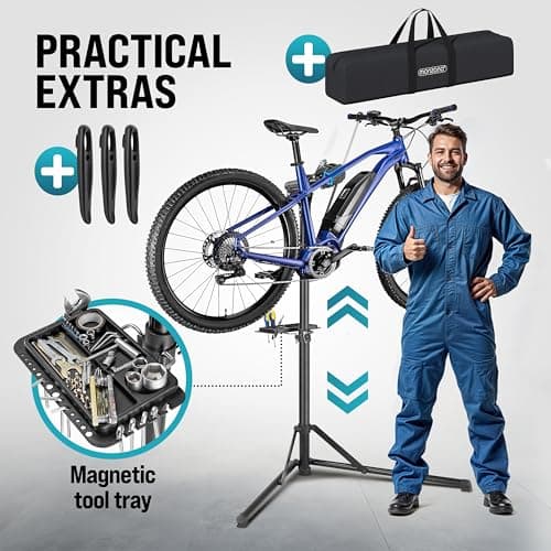 Monzana® 50kg Bike Repair Stand with Tool Tray, Tyre Levers & Carry Case — view 4