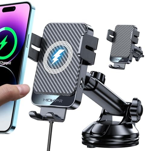 MOKPR Wireless Car Charger, 15W Car Phone Holder With Charger