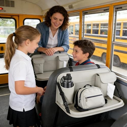 Children's Travel Tray Faux Leather Foldable Multifunctional Car Accessories — view 3