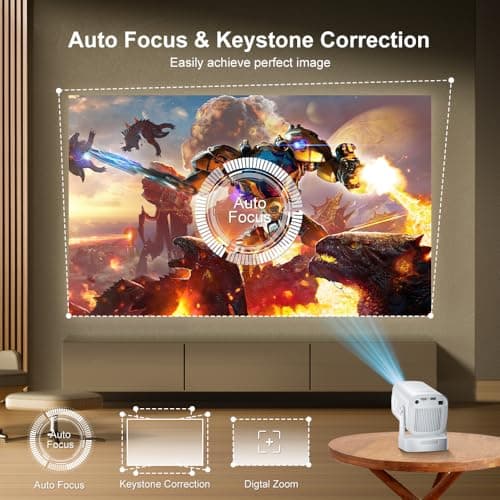 Salange Mini Projector for Bedroom [Short Throw & 2026 Upgrade],Native 1080P Mini Projector 4K & 8K Support,Auto Focus & Keystone,WiFi 6 Bluetooth 5.4,Android 14 Screen Mirroring for Outdoor Home — view 6