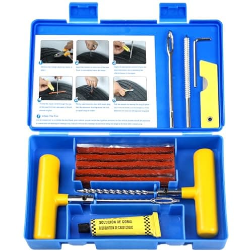 Beanewone Tyre Repair Kit, Car Tyre Puncture Repair Kit for Heavy-Duty Professional-Grade Vehicles, All-Terrain Vehicles, Motorcycles, Truck Tyres, Puncture Repair Kit Car, Emergency Puncture Repair