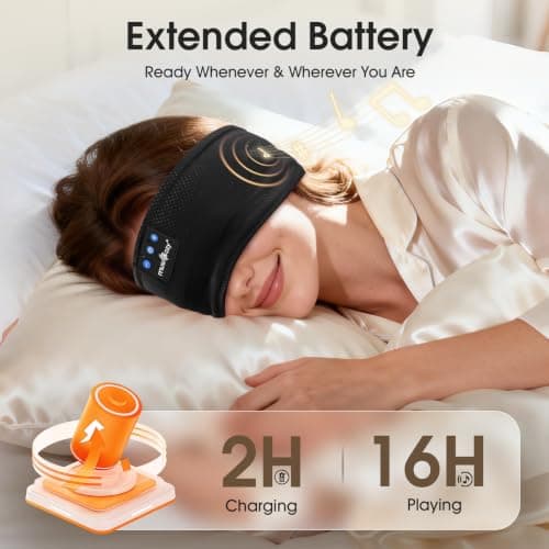 MUSICOZY Sleep Headphones Headband for Side Sleepers Cool & Breathable Mesh — view 3