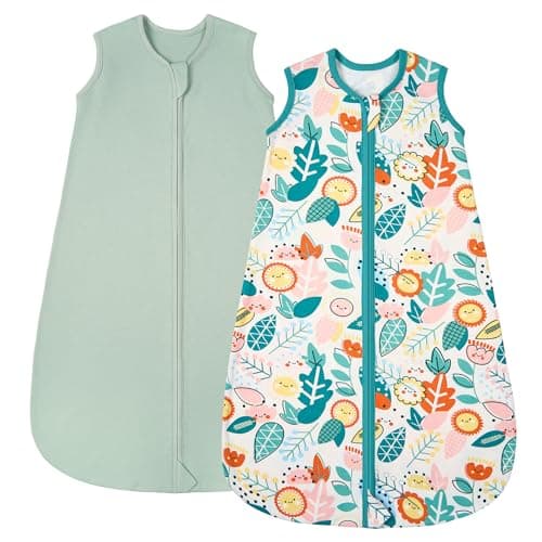 ZIGJOY 0.5 Tog Baby Sleeping Bag 6-12 Months 100% Cotton Summer Sleep Sack