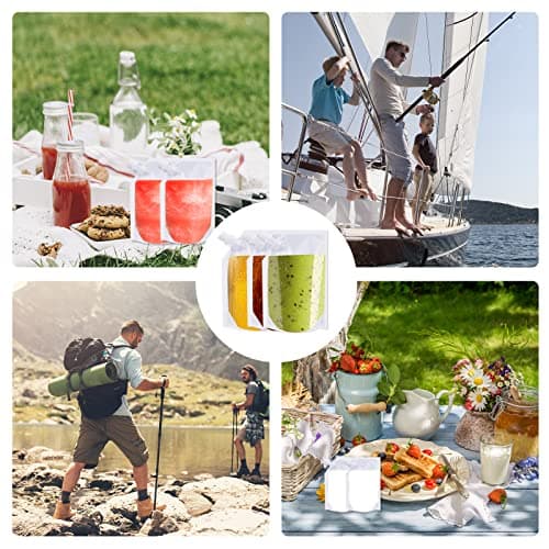 Travel Pouch,10PCS Plastic Reusable Hip Flask with Spout,Drink Pouches for Festivals Hide Alcohol,Juice, Sneak Booze, Liquor, Rum, Water-220ml — view 6