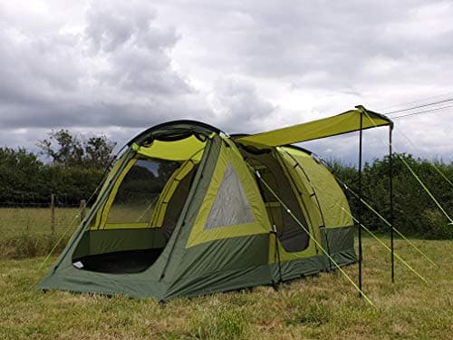OLPRO Abberley XL 4 Berth Family Camping Tent – Waterproof Tunnel Tent with Darkened Bedroom & Sewn-In Groundsheet – Spacious Poled Tent for Camping, Touring & Festivals — view 3