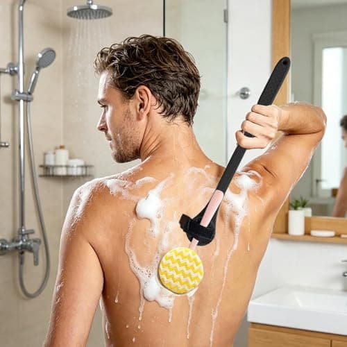 Back Razor with Long Handle - Flexible Multifunctional Tool - Back Razor Replacement Long Handle | For Adults, Seniors, Husbands, Friends, Before Training, Before Swimming, Summer — view 2