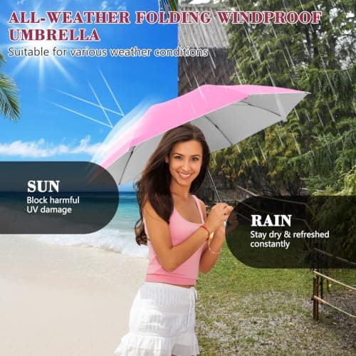 NICEMOVIC 24 Packs Bulk Umbrellas,Windproof Folding Compact Umbrella Bulk for Rain UV Sun, Colorful Portable Pack Lightweight Travel Mini Umbrella for Kids Women Men Teens — view 4