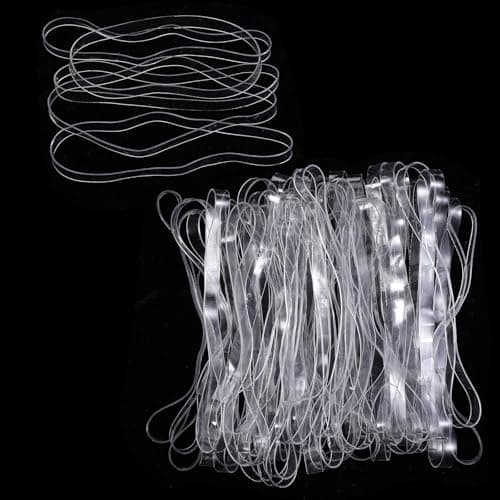 100PCS Clear Rubber Bands Elastic Bands Large Heavy Duty Elastic Bands