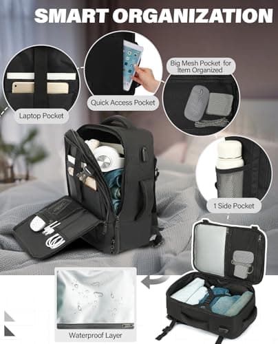 VANKEV 45x36x20 Easyjet Cabin Bag Underseat Travel Backpack Hand Luggage — view 4