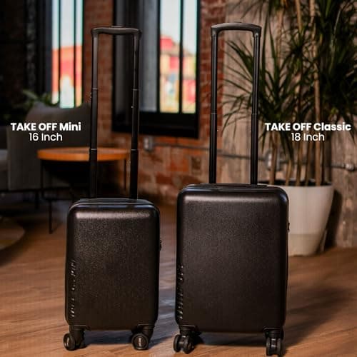 Take OFF Luggage - Personal Item, 16x12x8 Inches, Underseat Suitcase with Removable Wheels, Hard Shell Luggage, Small Carry On Overnight Weekender, Airport & Travel Essentials, TSA Approved, Green — view 6