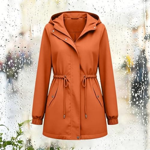 OVARA Women's Lightweight Waterproof Jackets Breathable Hooded Rain Coat Rain Jacket Ladies Packable Functional Windbreaker Jacket Rain Coat for Cycling Hiking Walking — view 3