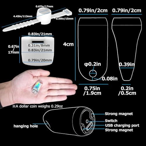 SROOS 2PCS MINI LED Lantern Torch, Rechargeable Waterproof EDC Keychain Small LED Flashlight for Camping, Portable Magnetic Small Stick Lamp Torch Light(2PCS Warm White) — view 4