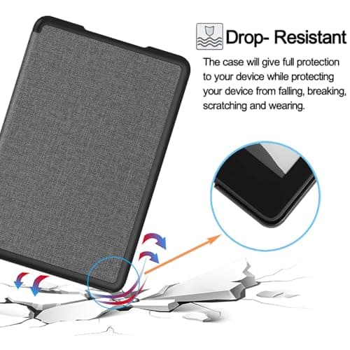 TOKILO Case for Kindle Paperwhite 7" eReader 12th Generation 2024 Released, Ultra Slim Soft PU Shell & TPU Back Cover Auto-Wake/Sleep, Not for iPad 6.8" eReader (11th Generation-2021) (Grey) — view 5