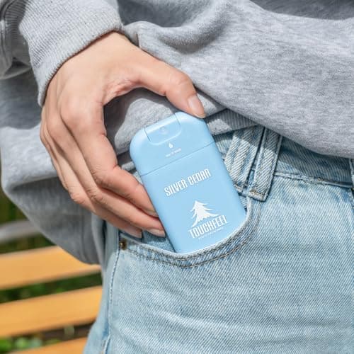 Power Mist Hand Sanitizer Spray, Scented Hydrating Hand Sanitizers Travel Size Refillable, Pocket Portable 3-Pack (Silver Cedar) 0.93Fl Oz 460-Sprays Each — view 6