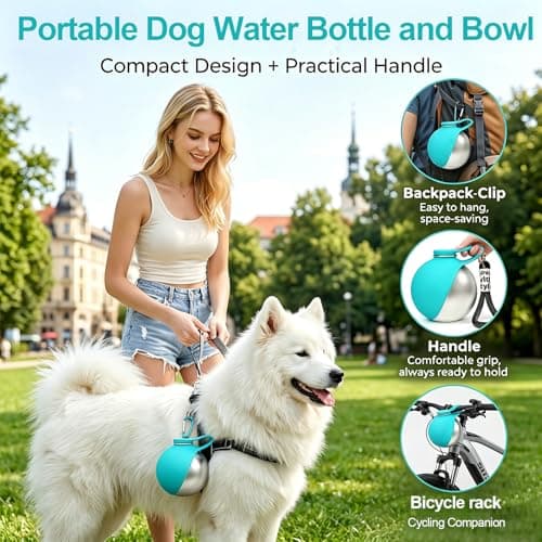 2 in 1 Portable Dog Water Bottle, Dog Water Bottles for Walking — view 2